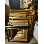 A QUANTITY OF CONTEMPORARY GILT FRAMES Along with a gilt framed mirror. (w 78cm x h 108cm)