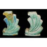 TWO ART DECO BESWICK SAILING SHIP VASES. (26cm)