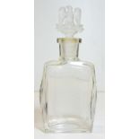 AN EARLY 20TH CENTURY POLISH GLASS SCENT BOTTLE Having a frosted glass Prussian eagle figural
