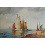 MID 20TH CENTURY CONTINENTAL SCHOOL, OIL ON CANVAS Offshore seascape, indistinctly signed,