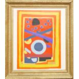 A LARGE 20TH CENTURY OIL ON PAPER Abstract, bearing signature and dated, framed. (sight 56cm