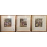 A SET OF SIX EARLY 19TH CENTURY KRONHEIM COLOURED PRINTS Featuring figures with children, bearing