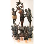 A COLLECTION OF LATE 19TH CENTURY FRENCH SPELTER STATUES.