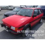A 1988 RED FORD FIESTA XR2 With black trim, mileage 87,000. Condition: original