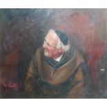 W. CUNLIFF, 19TH CENTURY OIL ON CANVAS Portrait of a monk, signed, dated lower left, framed and