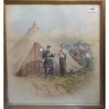 ORLANDO NORIE, 1832 - 1901, A PAIR OF WATERCOLOURS Military officers in the field, signed, framed