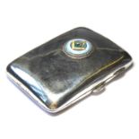 AN EARLY 20TH CENTURY SILVER AND ENAMEL MASONIC RECTANGULAR CIGARETTE CASE Engraved 'Shepherds