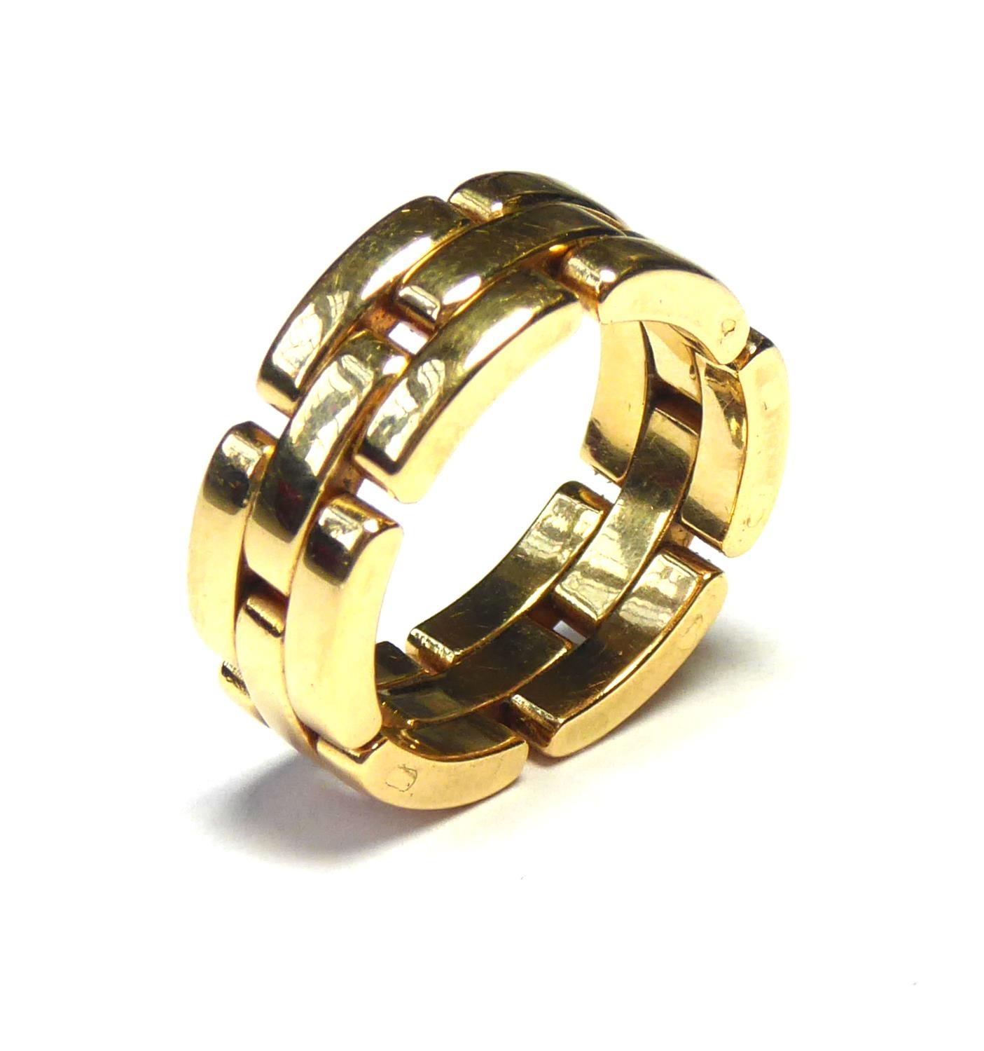 CARTIER, 'MAILLON PANTHÈRE', AN 18CT GOLD GEOMETRIC FORM WEDDING BAND Marked to outer edge (size M/ - Image 3 of 10