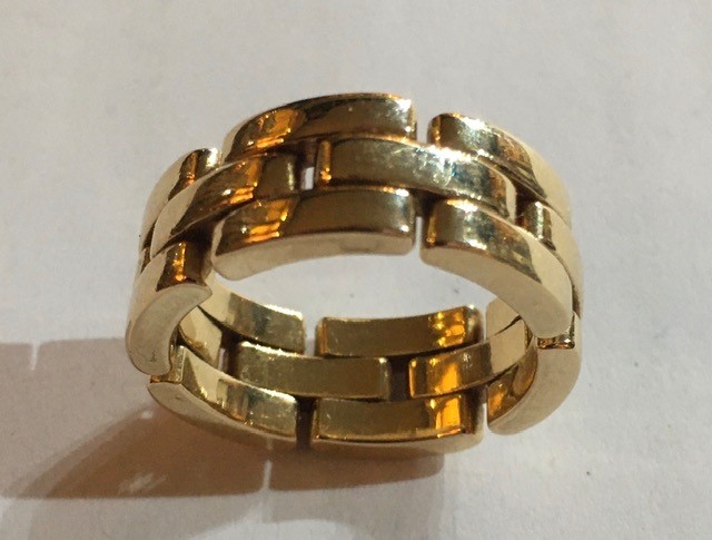 CARTIER, 'MAILLON PANTHÈRE', AN 18CT GOLD GEOMETRIC FORM WEDDING BAND Marked to outer edge (size M/ - Image 10 of 10