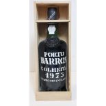BARROS, 1975, A CASED BOTTLE OF VINTAGE PORT Having black label with paper seal, in fitted pine