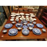 COPELAND SPODE ,A COLLECTION OF BLUE AND WHITE POTTERY, comprising of six breakfast cups and