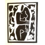 JONATHAN COLEMAN, A LIMITED EDITION (1/6) LINOCUT Standing nude, 1992, signed with initials,