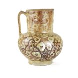 A 12TH/13TH CENTURY PERSIAN KASHAN POTTERY JUG With lustre glazes decorated with script and stylised