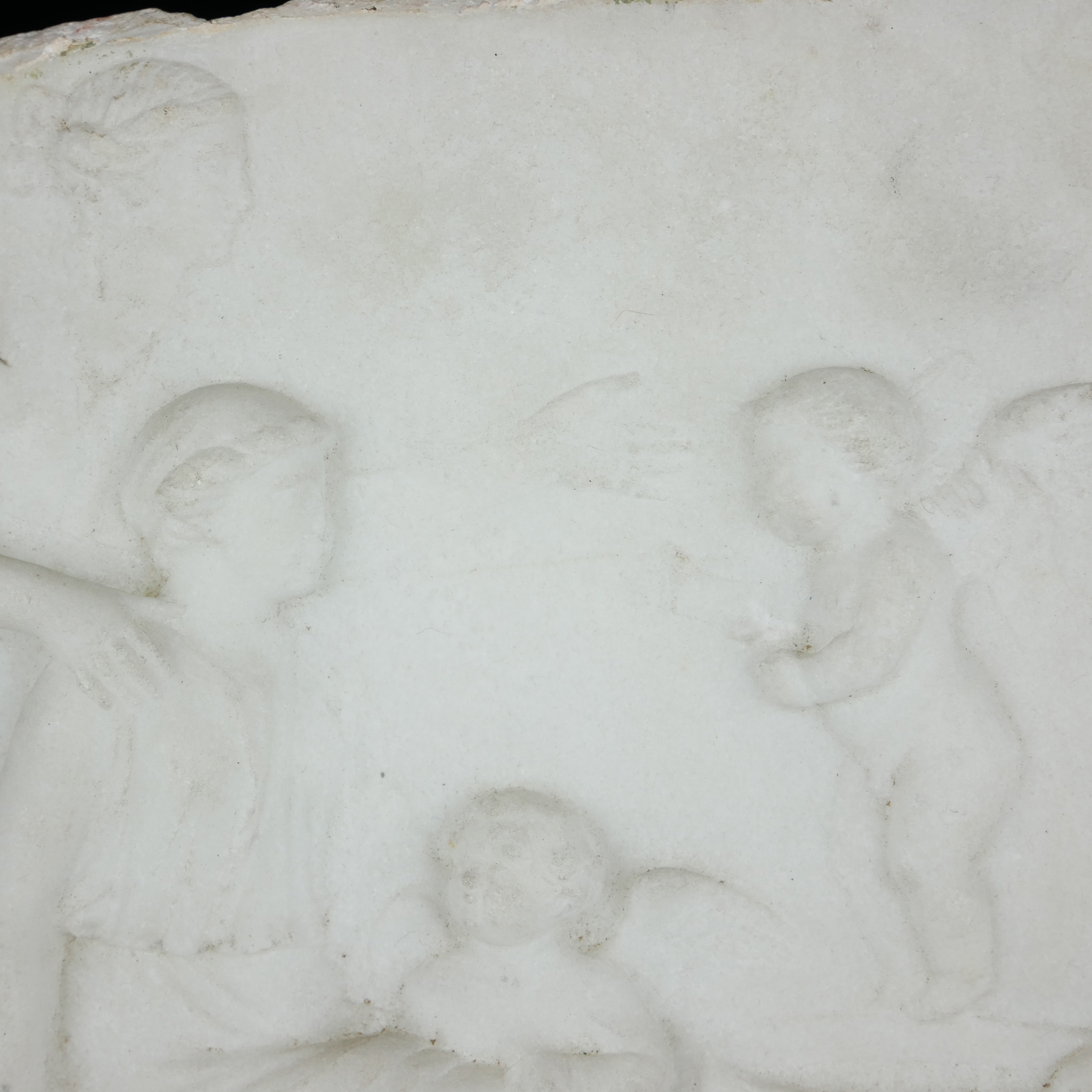 A 19TH CENTURY CARVED MARBLE OVAL PLAQUE Cherubs attending maidens. (27cm x 18cm) - Image 5 of 7