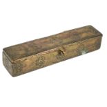 A 16TH/17TH CENTURY PERSIAN BRONZE PEN BOX The engraved decoration in the form of stylised