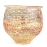 A 1000BC INDUS VALLEY TERRACOTTAN TAPERED OVOID VASE With hand painted decoration of cattle and