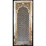 AN 18TH/19TH CENTURY CARVED MARBLE JALI PANEL Probably from Jaisalmer with pierced floral
