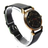 LUSINA, A SECONDO GRANDE STAINLESS STEEL GENTS WRISTWATCH, Black tone dial with subsidiary dials and