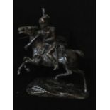 RAPHAELO NANNINI, A 19TH CENTURY ITALIAN BRONZE EQUESTRIAN FIGURE Imperial Soldier on horseback,
