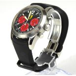 GIRARD PERREGAUX FOR FERRARI, A STAINLESS STEEL GENT'S WRISTWATCH Having a black tone dial with