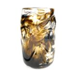 A LARGE MID 20TH CENTURY ART GLASS VASE Smoky quartz effect with textured finish. (approx 25cm)