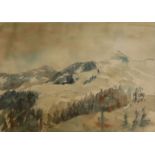 TW0 20TH CENTURY SWISS PASTELS AND WATERCOLOURS Lugano landscapes, indistinctly signed, mounted,