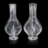 A PAIR OF BACCARAT LATE 19TH CENTURY AESTHETIC MOVEMENT HEAVY CUT GLASS VASES Both engraved with