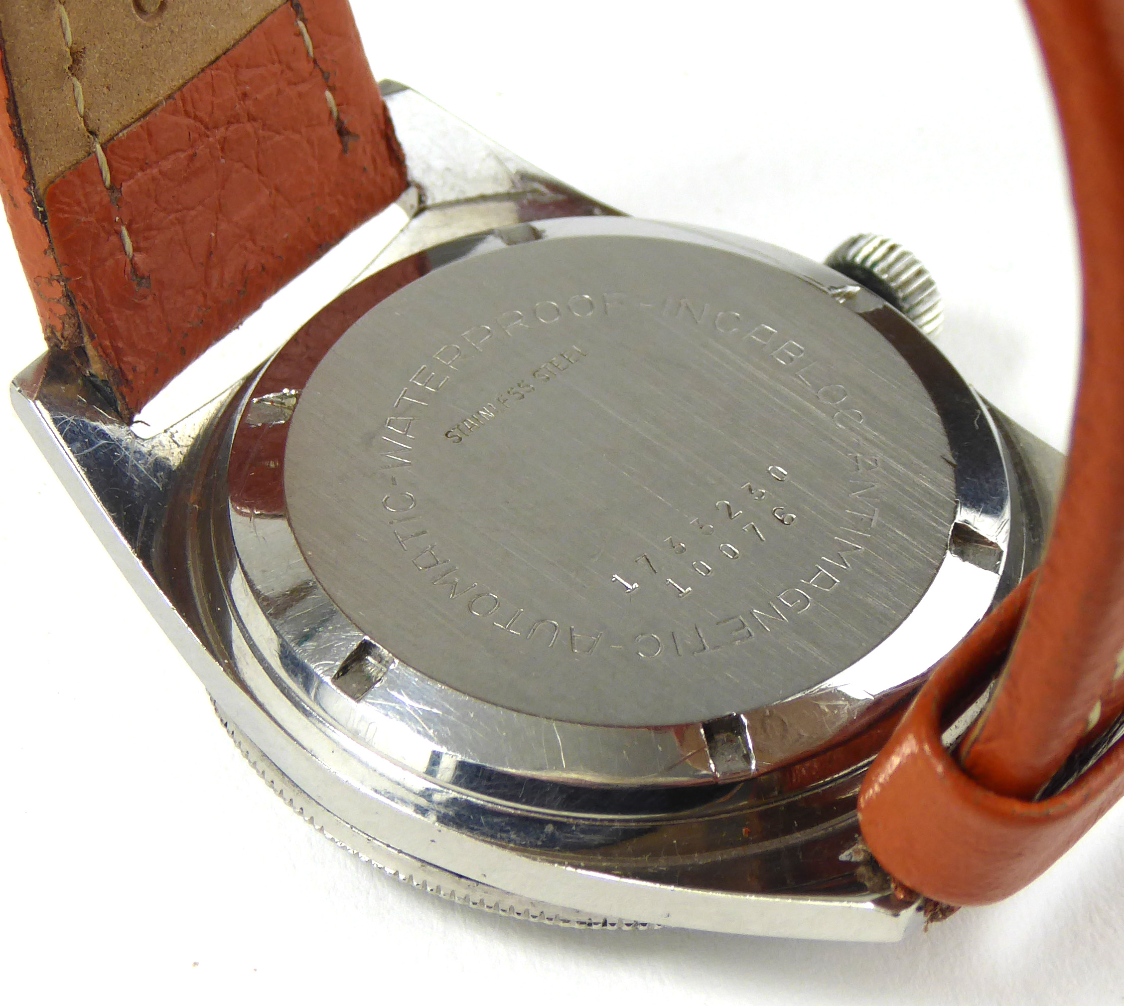 SILVANA AUTOMATIC, A VINTAGE GENT'S STAINLESS STEEL WRISTWATCH Having a rotating steel bezel, - Image 3 of 3