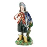 A 19TH CENTURY RUSSIAN PORCELAIN MODEL OF AN 18TH CENTURY NOBLE MILITARY OFFICER Possibly Meissen,