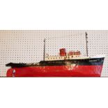 A CASED PAIR OF 20TH CENTURY SCRATCH BUILT PAINTED METAL SHIPS Titled 'Nancegollan' and 'Carn Brae',