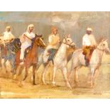MERSAD BERBER, 1940 - 2012, YUGOSLAVIAN, OIL ON CANVAS Middle Eastern tribesmen on horseback, signed