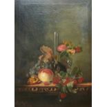 M. MARIS, 1908, OIL ON CANVAS Still life fruit, signed, dated and gilt framed.