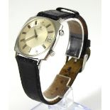 JAEGER LECOULTRE, MEMODATE, A VINTAGE GENT'S STAINLESS STEEL WRISTWATCH The square form with