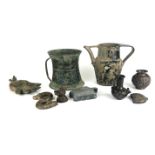 A COLLECTION OF 12TH/13TH CENTURY MIDDLE EASTERN METAL WARES To include copper engraved loop handled