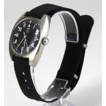 CWC, A VINTAGE MILITARY ISSUE GENTS STAINLESS STEEL WRISTWATCH Black tone dial with British Army