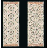 A RARE PAIR OF 15TH/17TH CENURY EGYPTIAN MARBLE MOSIAC PANELS, EARLY OTTOMAN/LATE MAMLUK The various