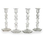 ATTRIBUTED TO BACCARAT, A SET OF FOUR EXCEPTIONALLY ATTRACTIVE CRYSTAL CUT GLASS TABLE