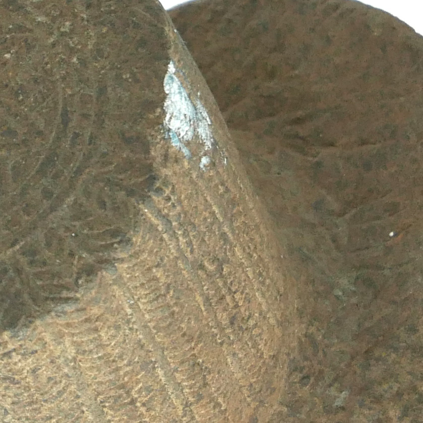 A HAND CARVED STONE HEAD OF A BUDDHA On exhibition stand. (39cm) - Image 6 of 7