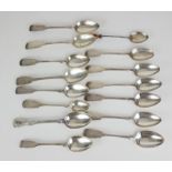 A COLLECTION OF ELEVEN GEORGIAN EXETER SILVER TEASPOONS Various makers hallmarked Exeter, 1816,