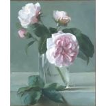GERALD NORDEN, 1912 - 2000, OIL ON CANVAS Still life, roses, bearing label verso, framed. (32cm x