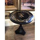 A 19TH CENTURY PIETRA DURA SIDE TABLE The circular top inlaid with specimen marbles in the form of a