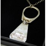 A CASED VINTAGE SILVER COCO COLA PRESENTATION PENDANT NECKLACE Modelled as a ring pull Inscribed '