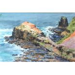 ROBERT CROSS, WATERCOLOUR View of Pulpit Rock, Cape Shank, Australia, signed lower right, bearing