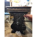 A 19TH CENTURY ITALIAN MAHOGANY CENTRE TABLE The rectangular topped with carved apron supported on