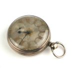 A VICTORIAN SILVER FUSEE GENTS POCKET WATCH Having silver tone dial with gilt number markings, the