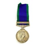 A QUEEN ELIZABETH II SILVER NORTHERN IRELAND CAMPAIGN MEDAL Awarded to 25103313 Gnr M I Elson RA.