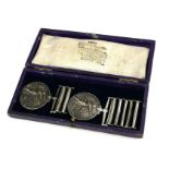 A PAIR OF SILVER QUEEN VICTORIA AND EDWARD VII SOUTH AFRICA BRITISH WAR MEDALS Five bars Transvaal