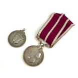 TWO KING GEORGE VI SILVER SERVICE MEDALS A Meritorious medal awarded to 4603253 WO cl2 F. Jowett DWR