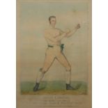 JOHN LANGDON, A 19TH CENTURY HAND COLOURED SPORTING ENGRAVING Titled 'Irish Boxing Champion', born