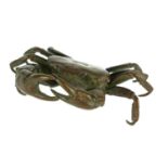 MEIJI PERIOD, A SMALL JAPANESE BRONZE STATUE IN THE FORM OF A CRAB Signed to underside. (w 10cm)